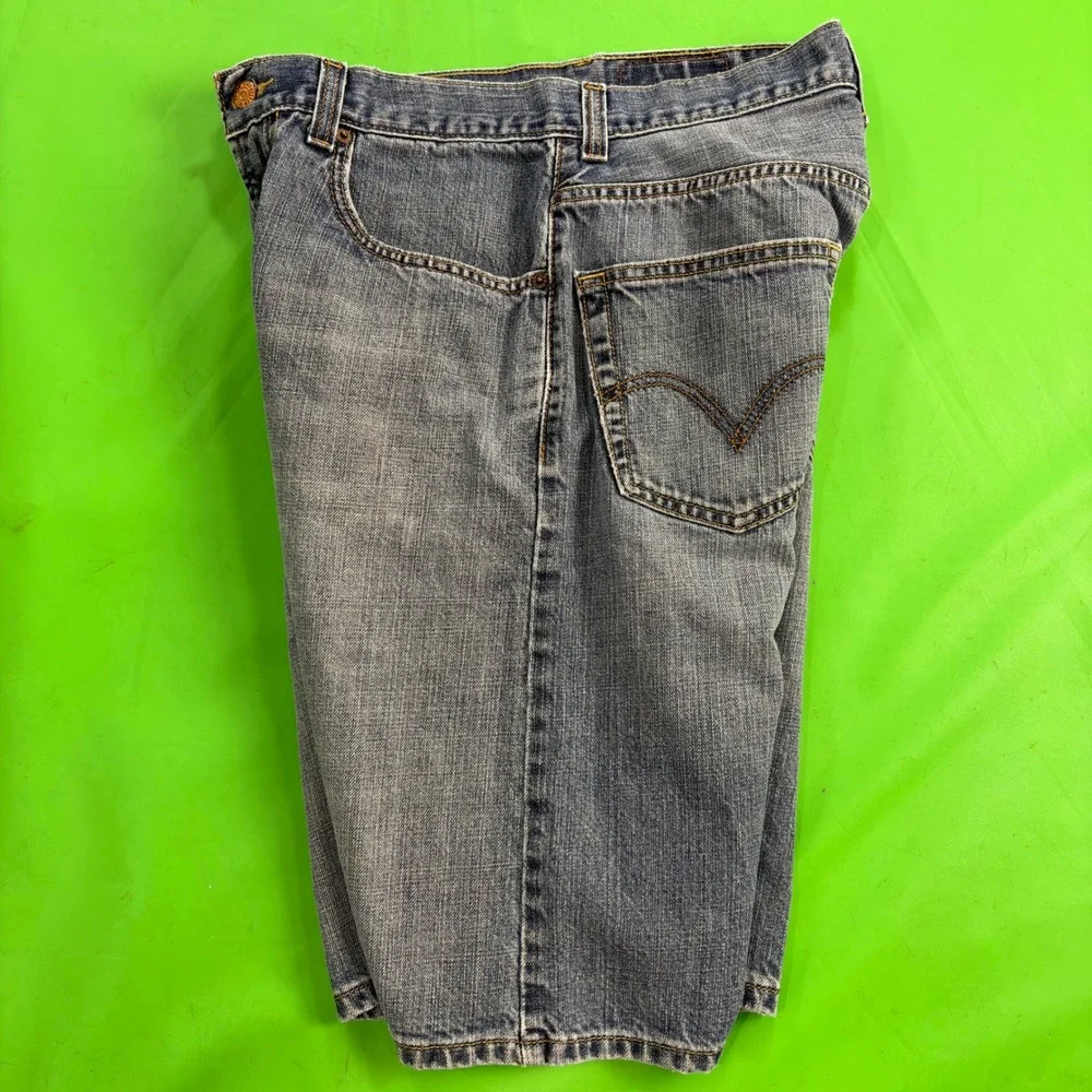 Levis 569 Loose Straight Denim Shorts Mens 31 Blue Baggy Jorts Skater 100 Cotton